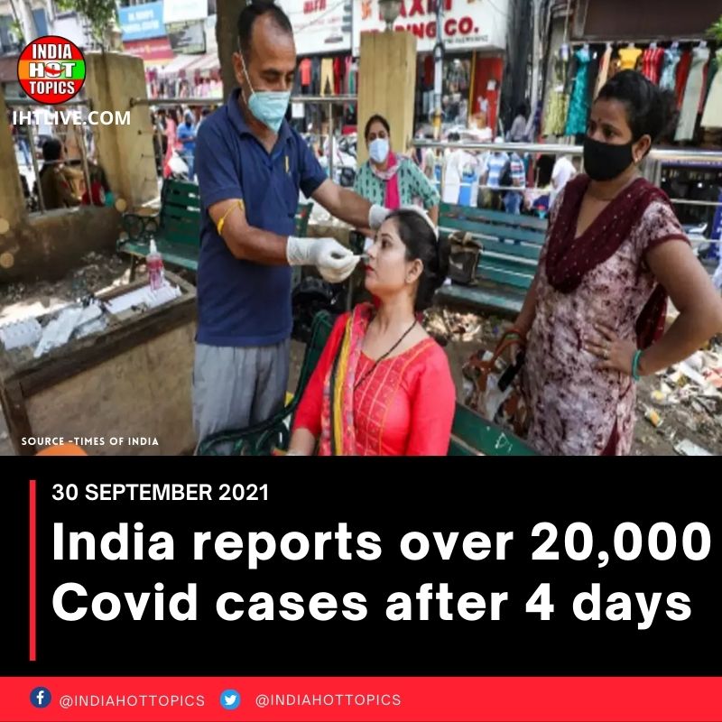India reports over 20,000 Covid cases after 4 days
