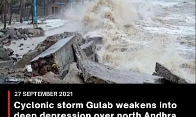 Cyclonic storm Gulab weakens into deep depression over north Andhra Pradesh, likely to further weaken into a depression during next 6 hours: IMD
