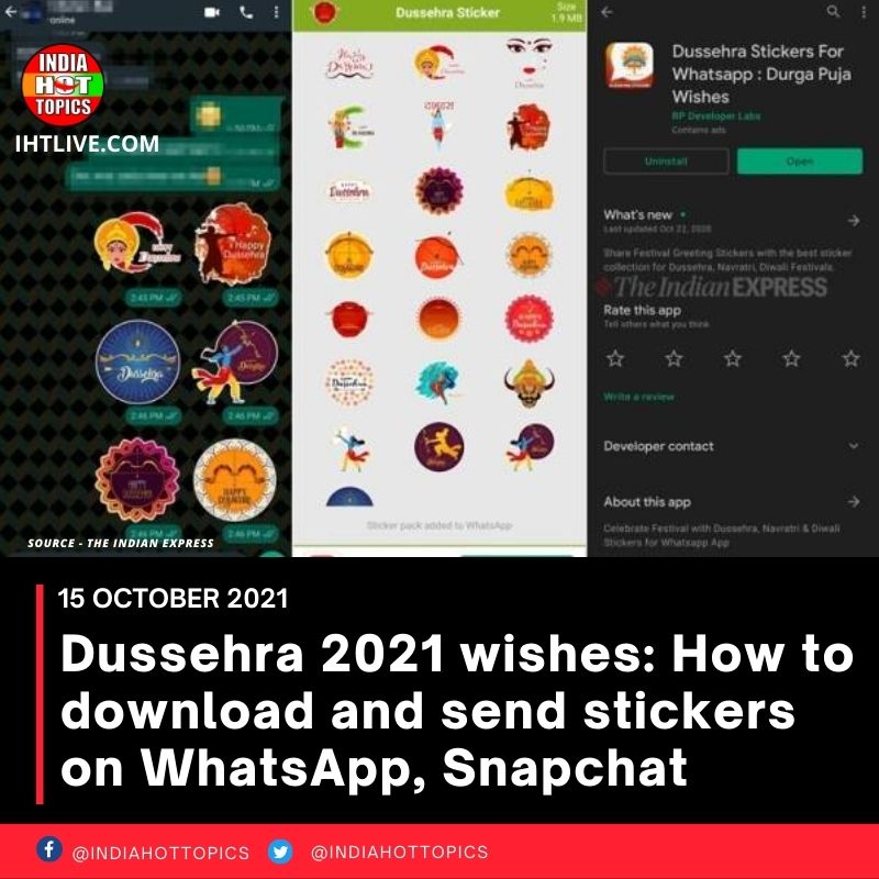 Dussehra 2021 wishes: How to download and send stickers on WhatsApp, Snapchat