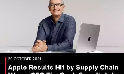 Apple Results Hit by Supply Chain Woes, CEO Tim Cook Says Holiday Quarter Impact Will Be Worse