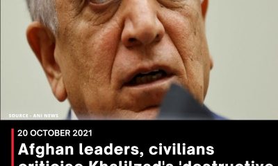 Afghan leaders, civilians criticise Khalilzad’s ‘destructive role’ in Afghanistan