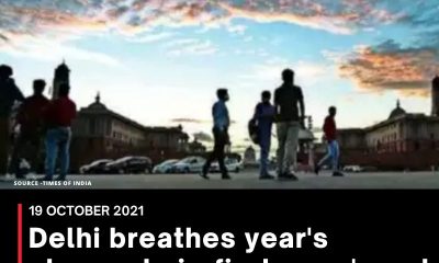 Delhi breathes year’s cleanest air, first ever ‘good air’ day recorded in October