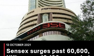 Sensex surges past 60,600, Nifty nears 18,100 as markets open at record highs