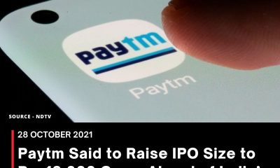 Paytm Said to Raise IPO Size to Rs. 18,300 Crore Ahead of India’s Largest Stock Market Listing