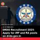DRDO Recruitment 2021: Apply for JRF and RA posts on drdo.gov.in