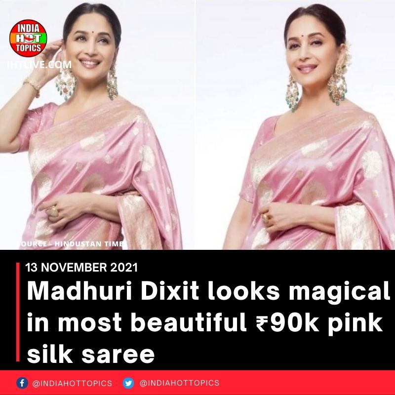 Madhuri Dixit looks magical in most beautiful ₹90k pink silk saree