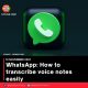 WhatsApp: How to transcribe voice notes easily