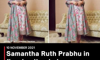 Samantha Ruth Prabhu in floral suit set shows a new way of draping dupatta