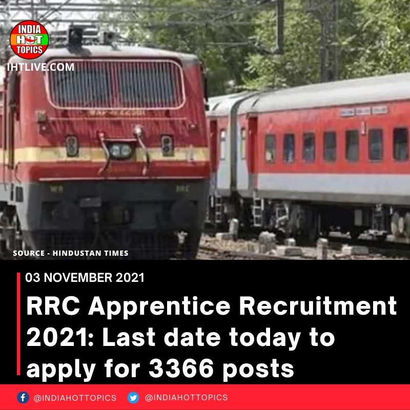 RRC Apprentice Recruitment 2021: Last date today to apply for 3366 posts
