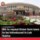 Bill to repeal three farm laws to be introduced in Lok Sabha