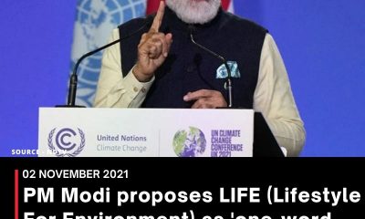 PM Modi proposes LIFE (Lifestyle For Environment) as ‘one-word movement’ at COP26 summit