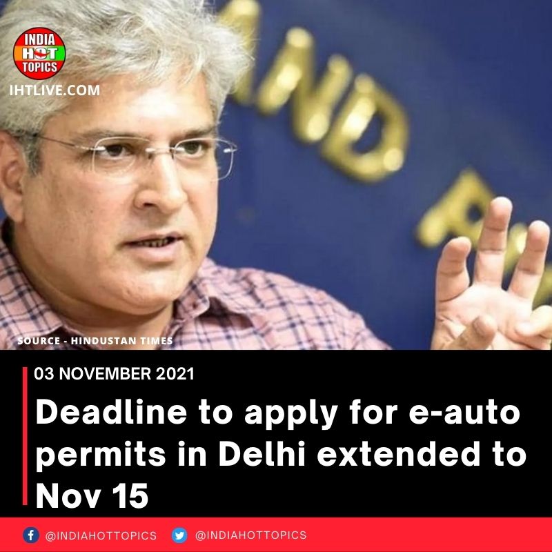 Deadline to apply for e-auto permits in Delhi extended to Nov 15