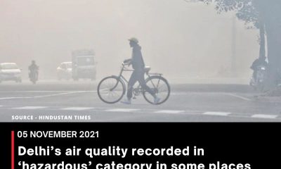 Delhi’s air quality recorded in ‘hazardous’ category in some places after Diwali, no improvement until Sunday