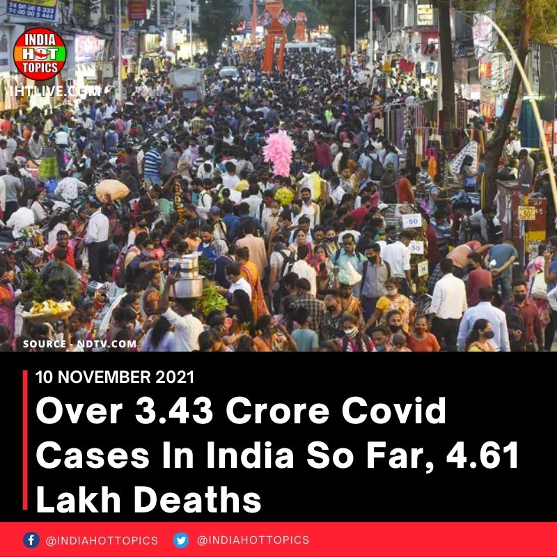 Over 3.43 Crore Covid Cases In India So Far, 4.61 Lakh Deaths