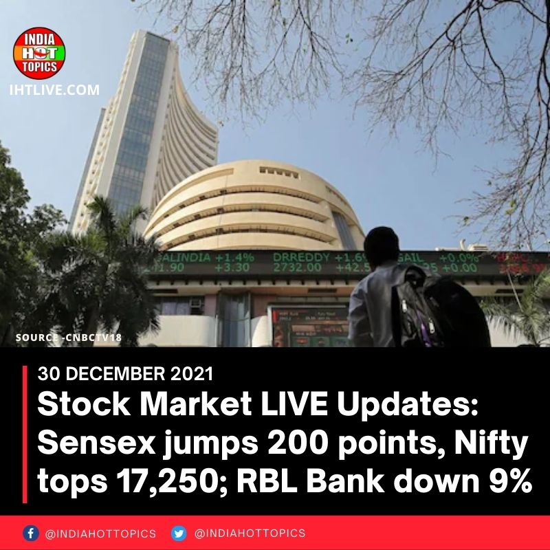 Stock Market LIVE Updates: Sensex jumps 200 points, Nifty tops 17,250; RBL Bank down 9%