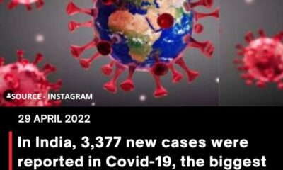 In India, 3,377 new cases were reported in Covid-19, the biggest daily increase since mid-March