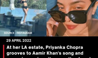 At her LA estate, Priyanka Chopra grooves to Aamir Khan’s song and poses in a swimsuit, prompting fans to exclaim, “This woman doesn’t age.”