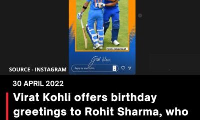 Virat Kohli offers birthday greetings to Rohit Sharma, who turns 35 today — God bless you