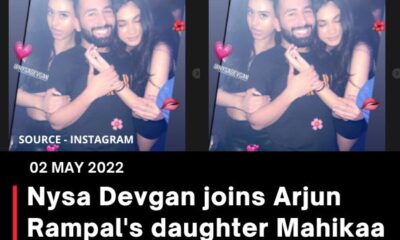 Nysa Devgan joins Arjun Rampal’s daughter Mahikaa Rampal at a party