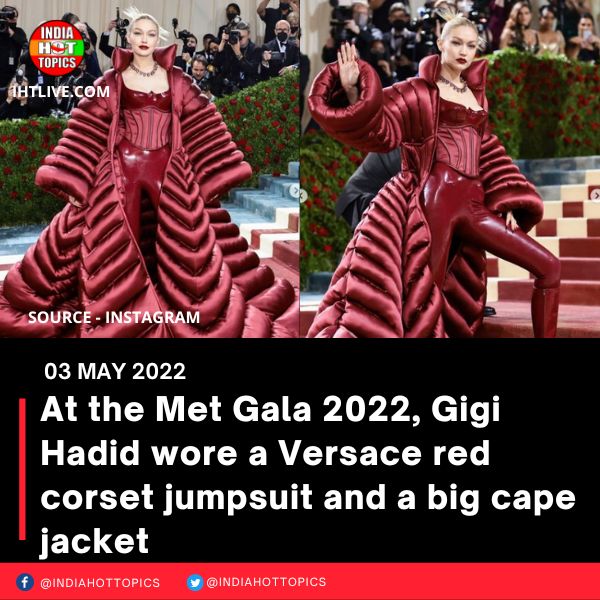 Gigi Hadid Wore a Bold Red Leather Catsuit and Corset to the 2022