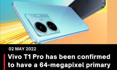 Vivo T1 Pro has been confirmed to have a 64-megapixel primary sensor and support for 66W Turbo Flash Charging