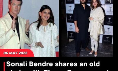 Sonali Bendre shares an old photo with Pierce Brosnan and refers to Goldie as “my James Bond”