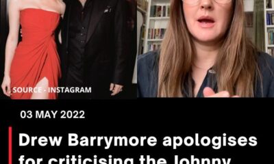 Drew Barrymore apologises for criticising the Johnny Depp-Amber Heard trial.